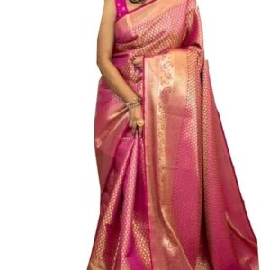 SGF11 Women's Kanjivaram Soft Silk Saree With Blouse Piece